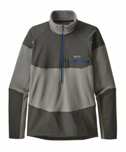 Patagonia Men's R1 L/S Fitz Roy Trout 1/4 Zip - Closeout Clothing